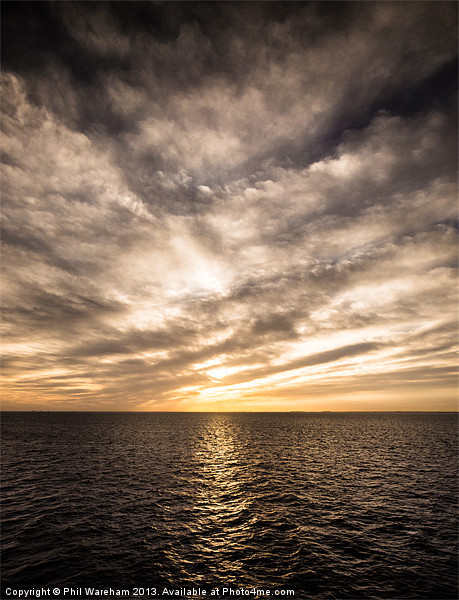 North Sea Sunrise Picture Board by Phil Wareham