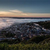 Buy canvas prints of Chesil in the fog by Phil Wareham