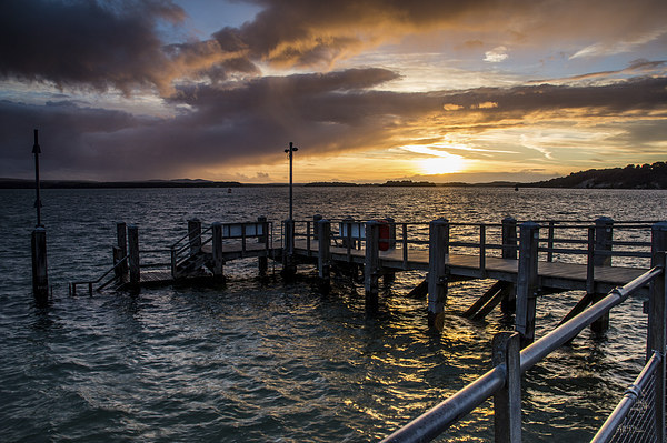 Sandbanks Ferry Sunset Picture Board by Phil Wareham