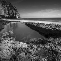Buy canvas prints of Dancing Ledge Black and White by Phil Wareham