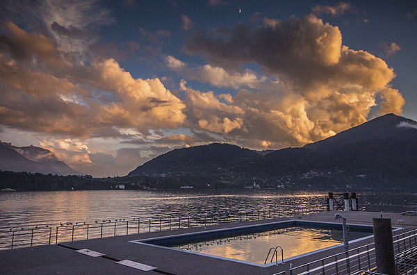 Como Sunset Picture Board by Phil Wareham