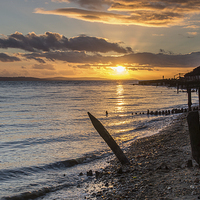Buy canvas prints of Lepe Beach at Sunset by Phil Wareham