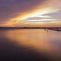 Buy canvas prints of  A long sunset by Phil Wareham
