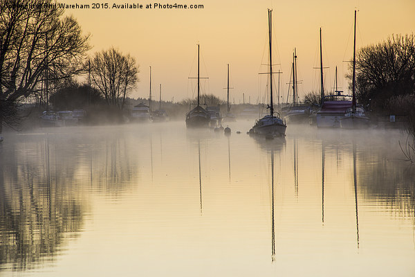 Misty Morning Moorings Picture Board by Phil Wareham