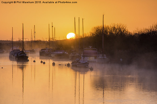  Sunrise over the moorings Picture Board by Phil Wareham