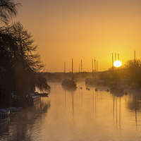 Buy canvas prints of  River Frome Sunrise by Phil Wareham