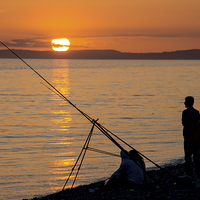 Buy canvas prints of  Sunset Fishing by Phil Wareham