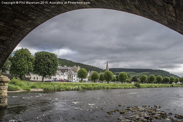  Under the bridge at Peebles Picture Board by Phil Wareham