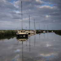 Buy canvas prints of  River Frome Moorings by Phil Wareham