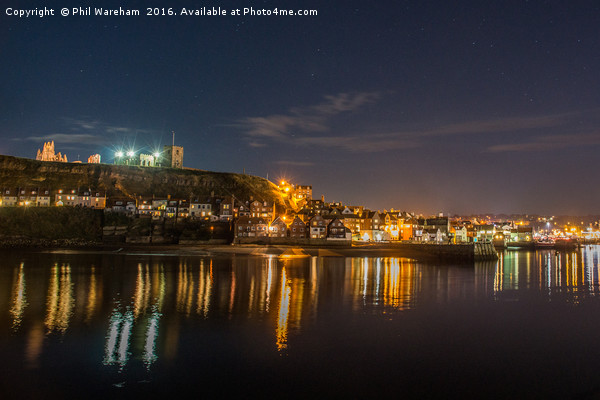 Whitby at Night Picture Board by Phil Wareham