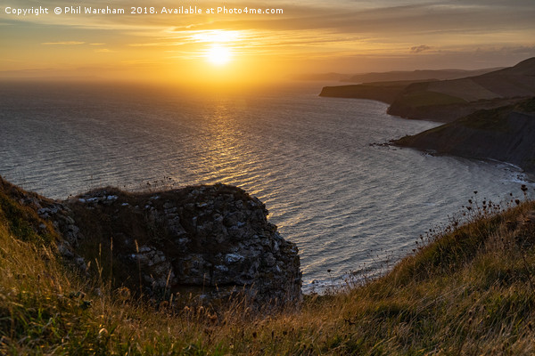 Sunset on the Jurassic Coast Picture Board by Phil Wareham