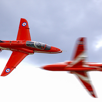 Buy canvas prints of  Red Arrows Opposition Pass by Andrew Watson