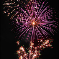 Buy canvas prints of Fireworks Peel Breakwater by Julie  Chambers