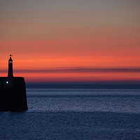 Buy canvas prints of Peel Sunset Isle Of Man by Julie  Chambers