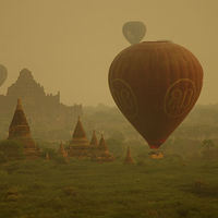 Buy canvas prints of  Balloon over Bagan by helene duerden