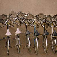 Buy canvas prints of  Line of Bicycles  by helene duerden