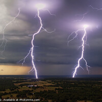 Buy canvas prints of Oklahoma lightnign storm by Sari ONeal