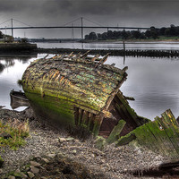 Buy canvas prints of Boat Graveyard, Bowling, Scotland by Donald Parsons