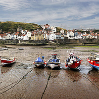 Buy canvas prints of Staithes Harbour, N Yorks, UK  by Donald Parsons