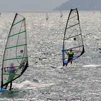 Buy canvas prints of Windsurfers on Lake Garda, Italy by Donald Parsons