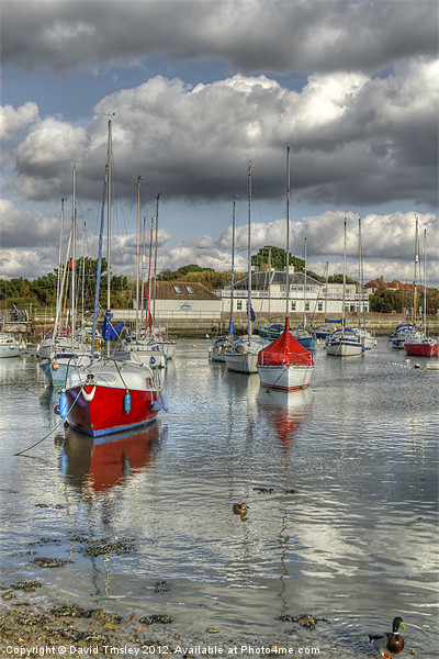 Hill Head Harbour Framed Mounted Print by David Tinsley