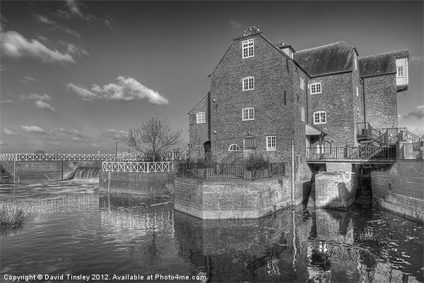 Abbey Mill In Monochrome Picture Board by David Tinsley