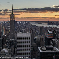 Buy canvas prints of Empire State Sunset - II by David Tinsley