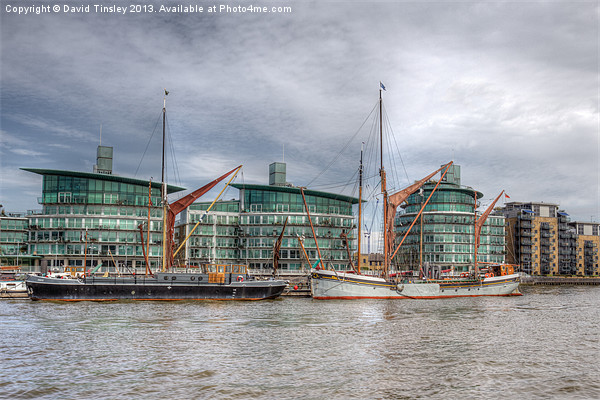 Thames Barges Picture Board by David Tinsley
