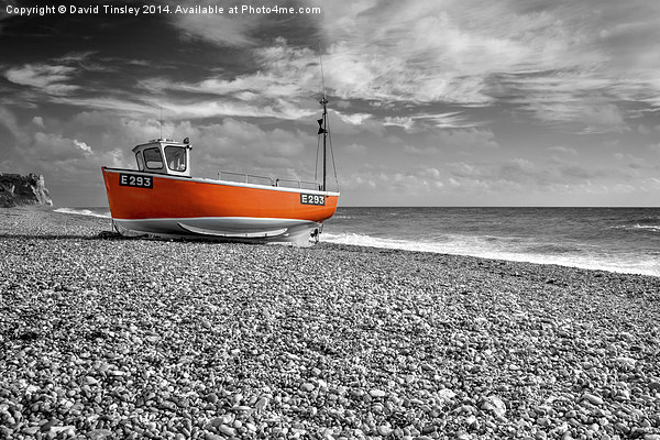  Orange Boat Picture Board by David Tinsley