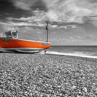 Buy canvas prints of  Orange Boat by David Tinsley