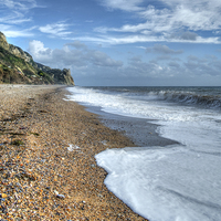 Buy canvas prints of  Branscombe Beach by David Tinsley