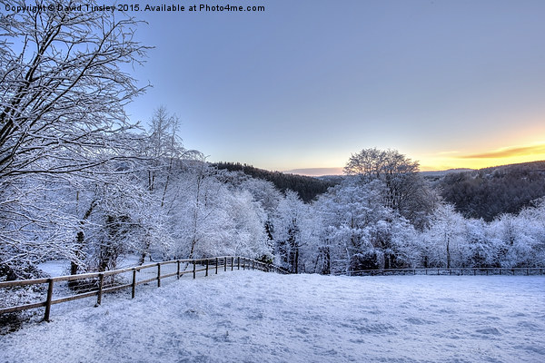  Snowy Sunrise Picture Board by David Tinsley