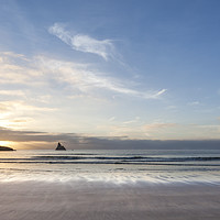 Buy canvas prints of Broadhaven Sunrise Panorama by David Tinsley