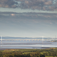 Buy canvas prints of The Severn Bridge and Beyond by David Tinsley