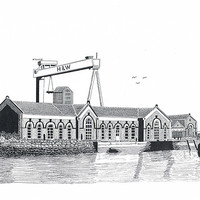 Buy canvas prints of The Pump House, Titanic Quarter by Gordon and Gillian McFarland