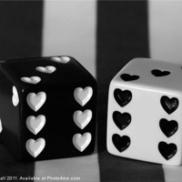 Buy canvas prints of Black & White Dice by Tracy Hall