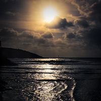Buy canvas prints of Golden light by the sea by Andy dean