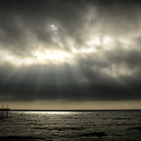 Buy canvas prints of  Sun rays on the sea by Andy dean