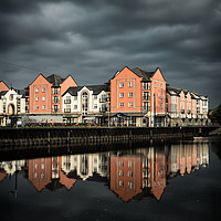 Buy canvas prints of Darkening skies on the Exe by Andy dean