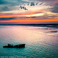 Buy canvas prints of Sunset Over Shipwreck by Malcolm Wood