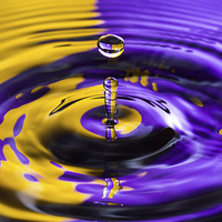 Buy canvas prints of Water Droplet Two Colours Splash by Malcolm Wood