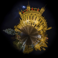 Buy canvas prints of Bruges Pano Planet by Malcolm Wood
