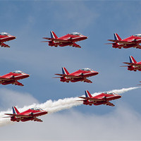 Buy canvas prints of RAF Red Arrows by Chris Woodhouse