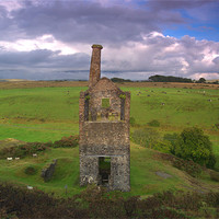 Buy canvas prints of The Wheal Betsy engine house by kevin wise