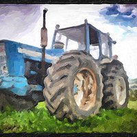 Buy canvas prints of tractor in oil by kevin wise