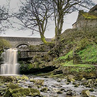 Buy canvas prints of Cowshill Waterfall by kevin wise