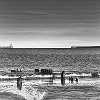 Buy canvas prints of South Shields Piers by kevin wise