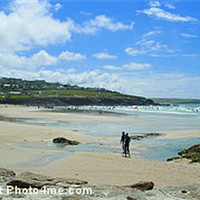 Buy canvas prints of Polzeath Beach Panorama Cornwall by Luke Newman