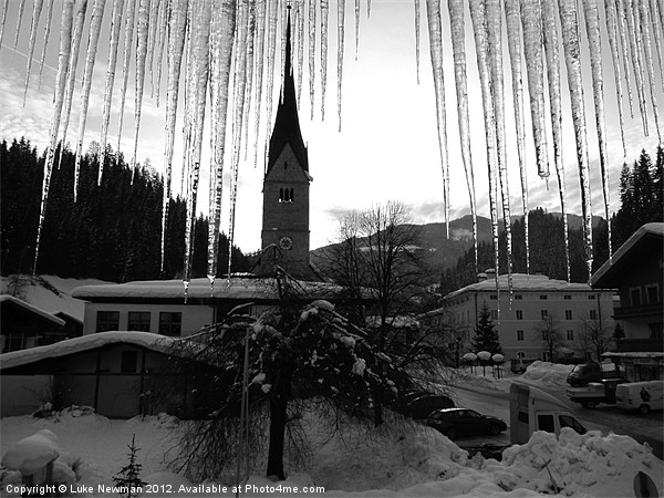 Huttau Austria icicles Picture Board by Luke Newman