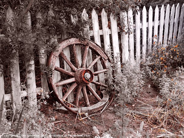 Picket Fence Cart wheel Picture Board by Luke Newman